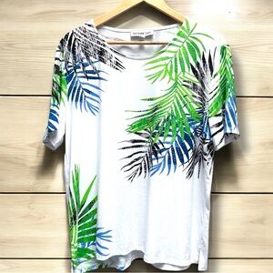 Southern Lady Women's White Tropical Print Top